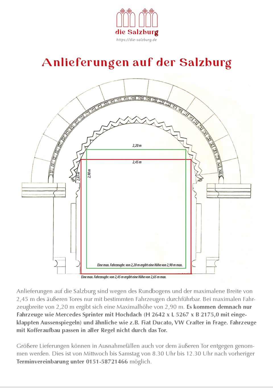 Anlieferungen auf der Salzburg